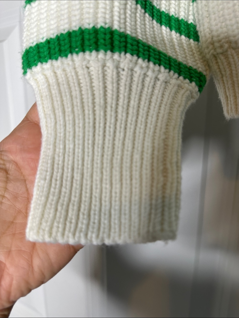 Sezane Kyam Jumper Ecru / Vert size M - Picture 6 of 9